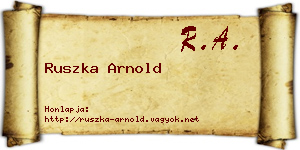 Ruszka Arnold névjegykártya
