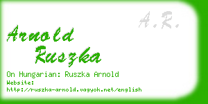 arnold ruszka business card